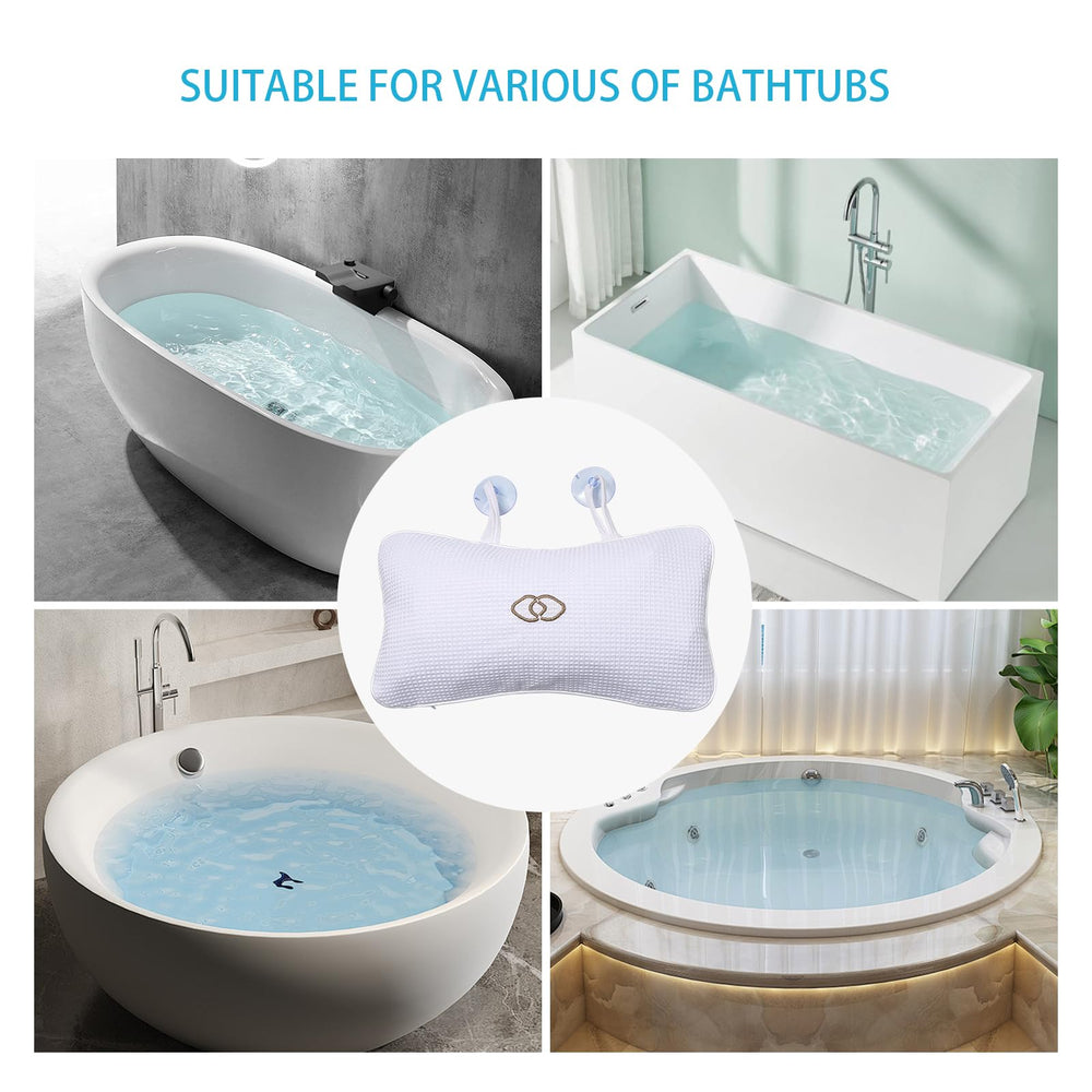 A user enjoys a relaxing soak with the YUET pillow for comfort.