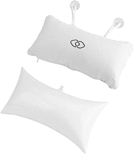 Travel-friendly YUET bathtub pillow fits in a compact carry bag.