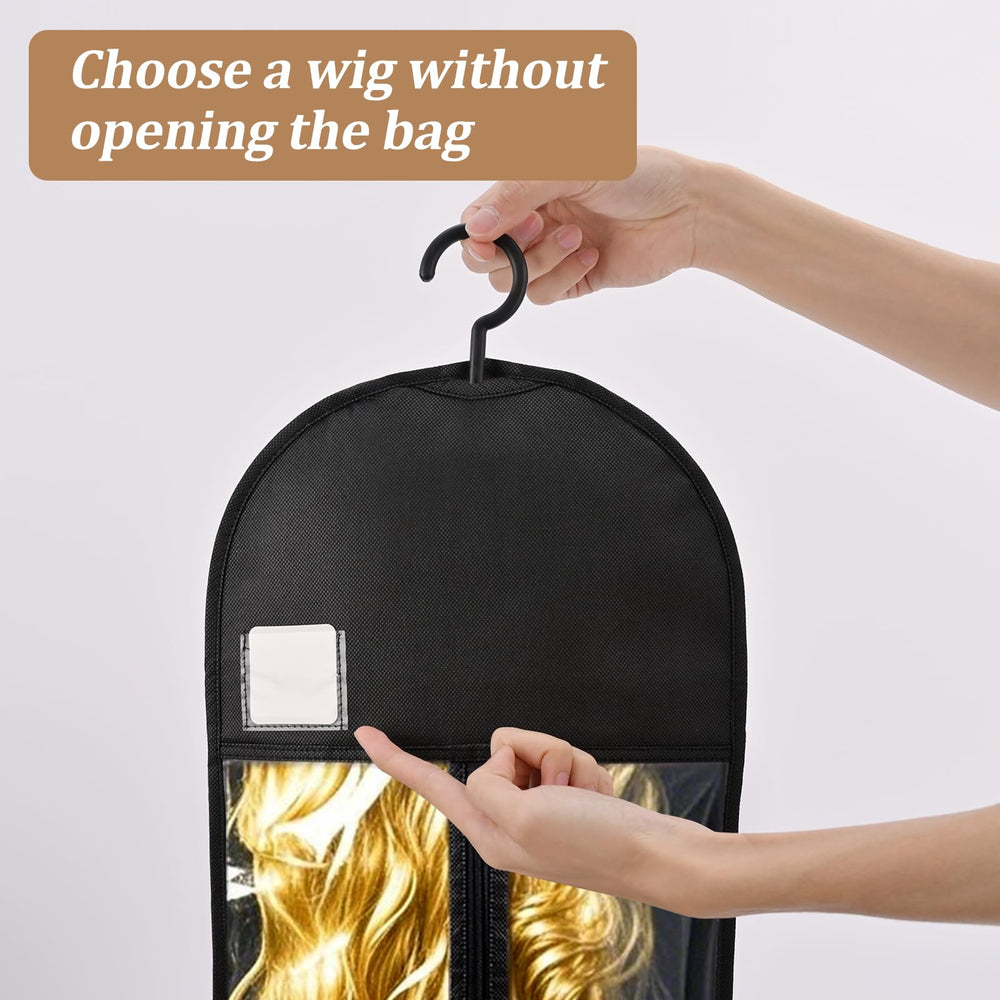Yujiash closet organization with built-in hanger supports multiple wigs without tangling.