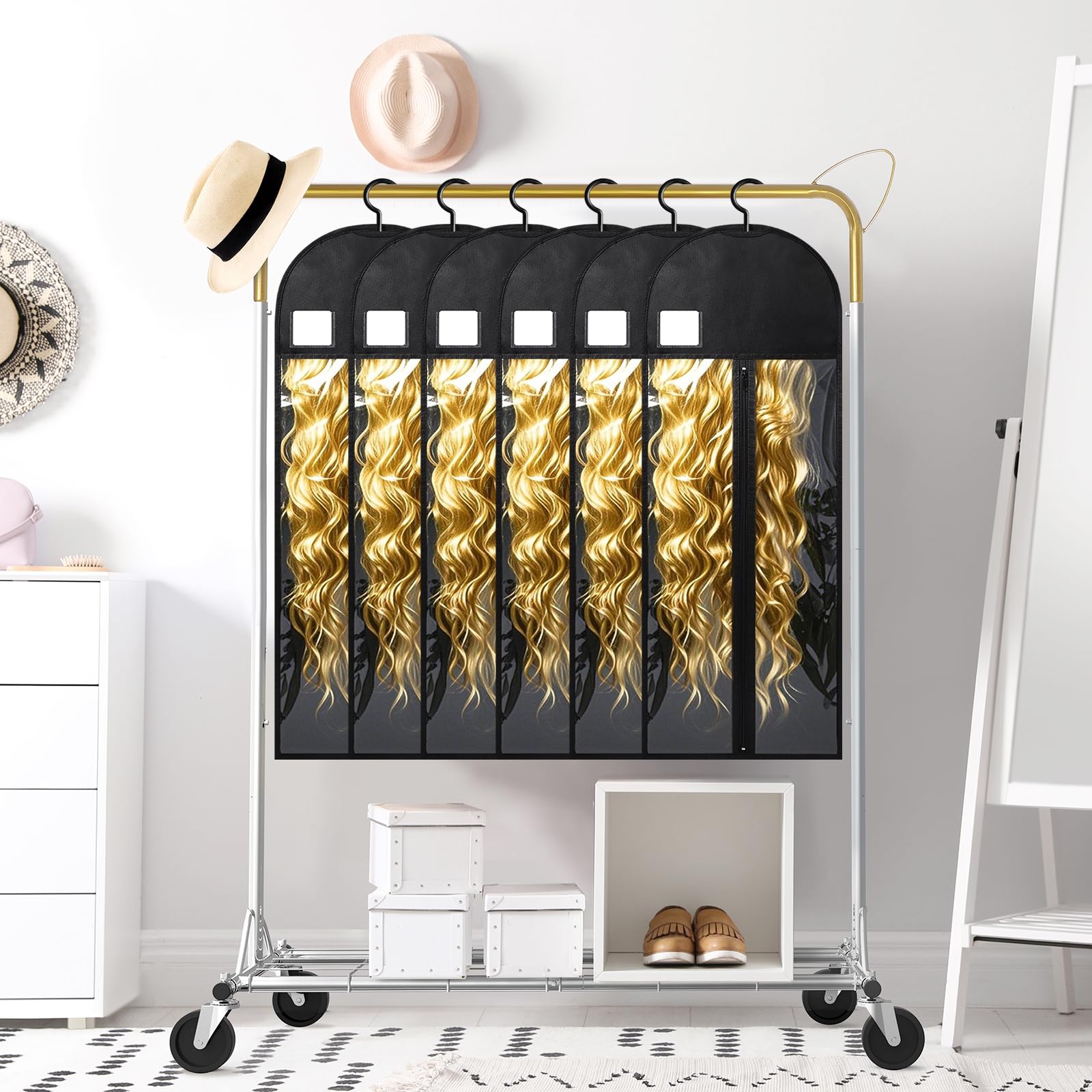 Yujiash durable zippers ensure long-lasting use and odor-free wig storage.