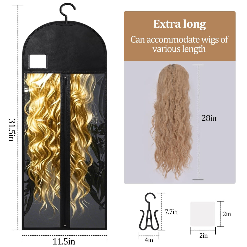 Yujiash dust-proof wig bags protect extensions from dust and moisture during home storage.