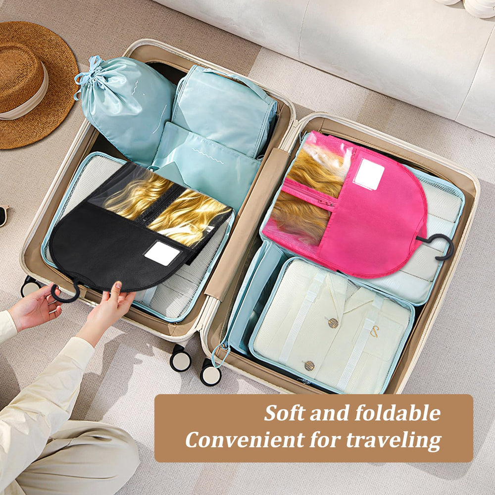 Yujiash travel-friendly wig bag set makes packing and protection easy on trips.