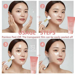 Close-up of YULI collagen night-firming mask texture highlighting a smooth breathable formula