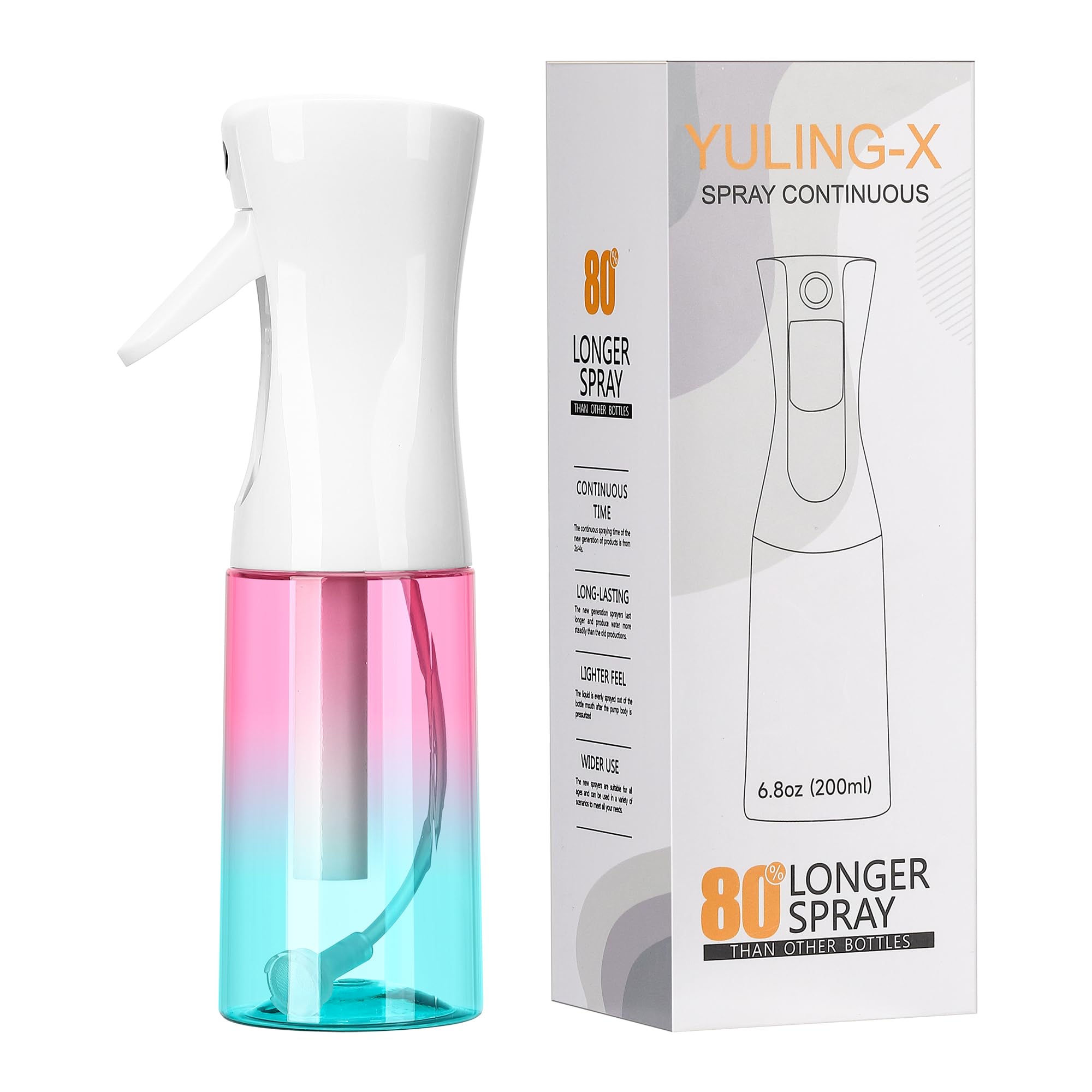 YULING-X gradient spray nozzle closeup showing ultra-fine mist for styling