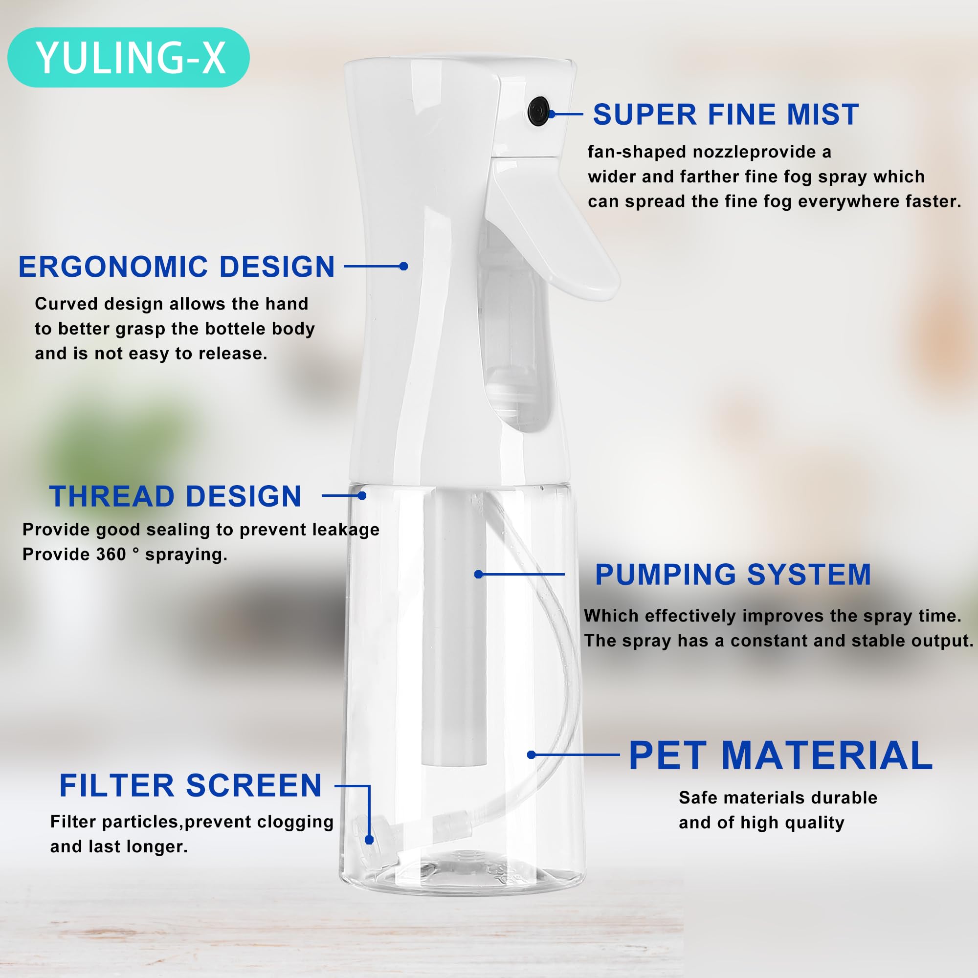 YULING-X spray bottle 2pack-front-view shows convenient reusable design for daily use.
