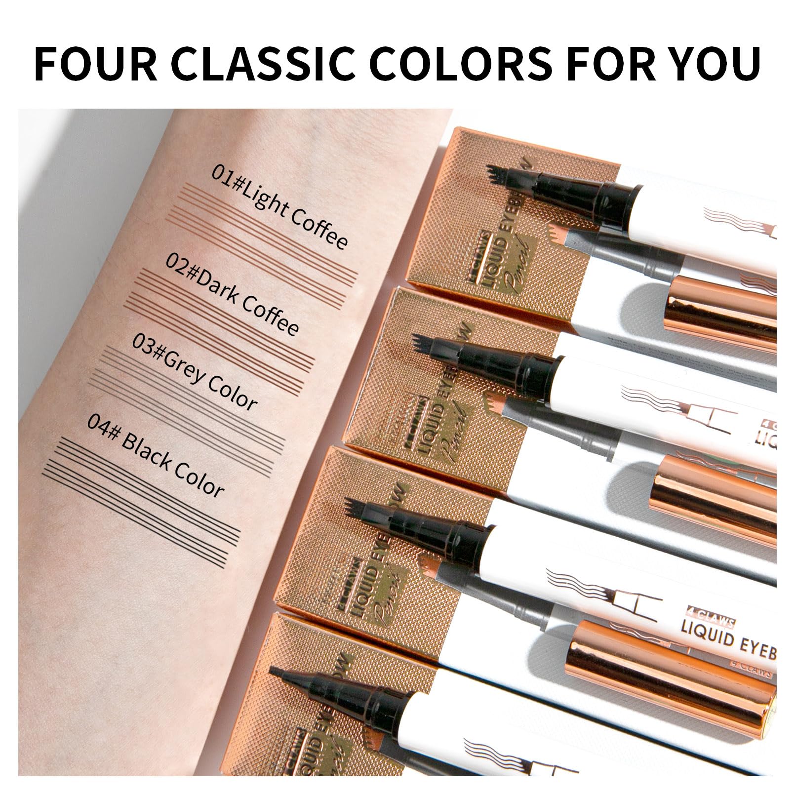 Yulinlon Q707 application strokes demonstrate hair-like definition for brows