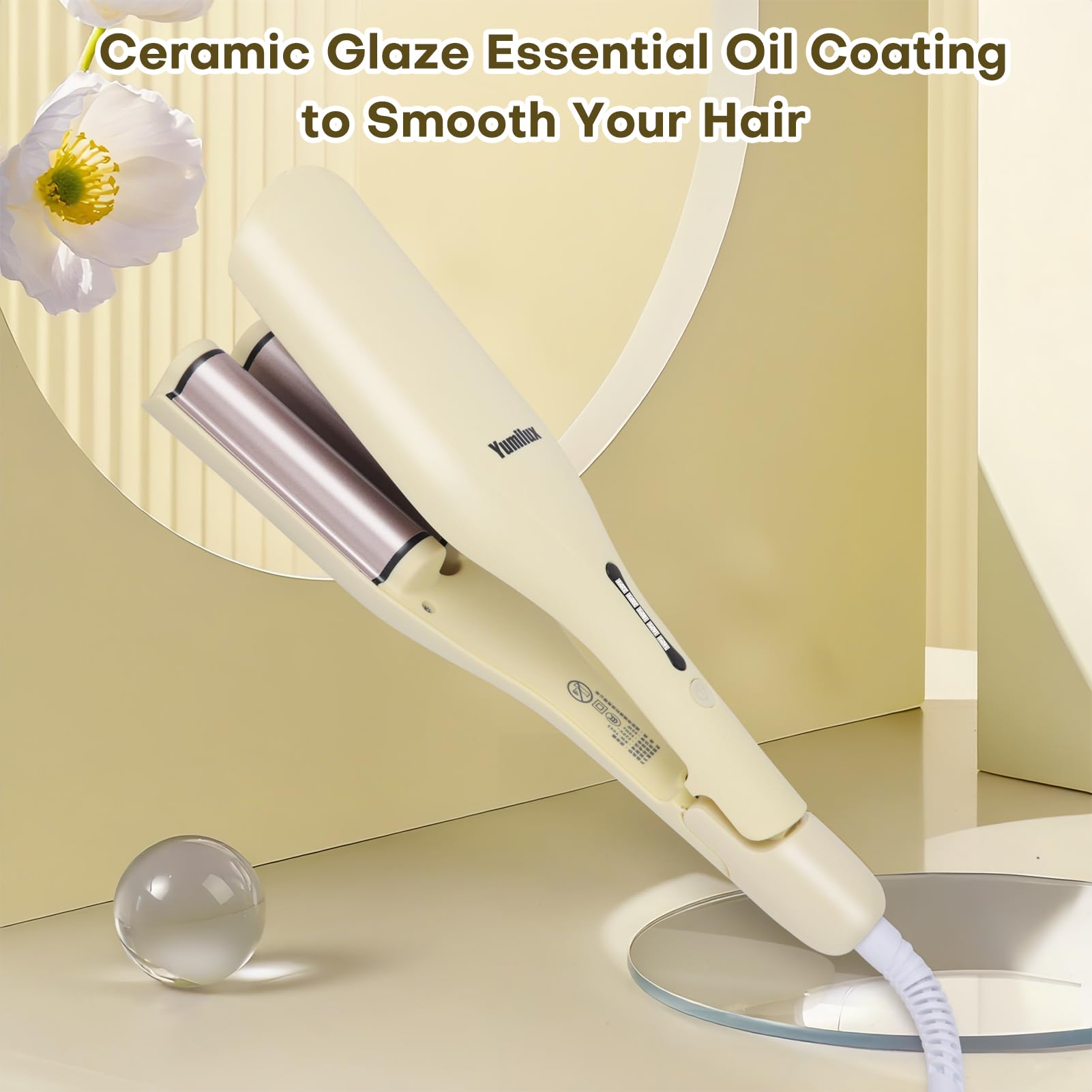 yumilux Waver with ionic technology demonstrates frizz-free shine and smoother hair