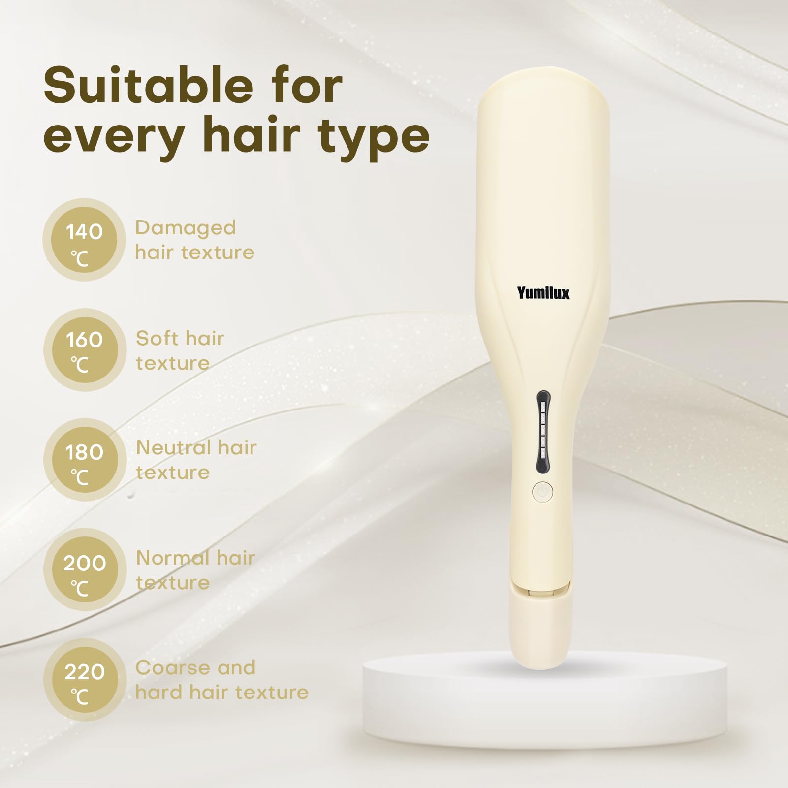 yumilux Waver lightweight ergonomic design supports comfortable, salon-quality styling at home