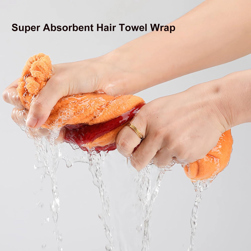 YUMINGUHC microfiber hair drying cap keeps hair neat during routine