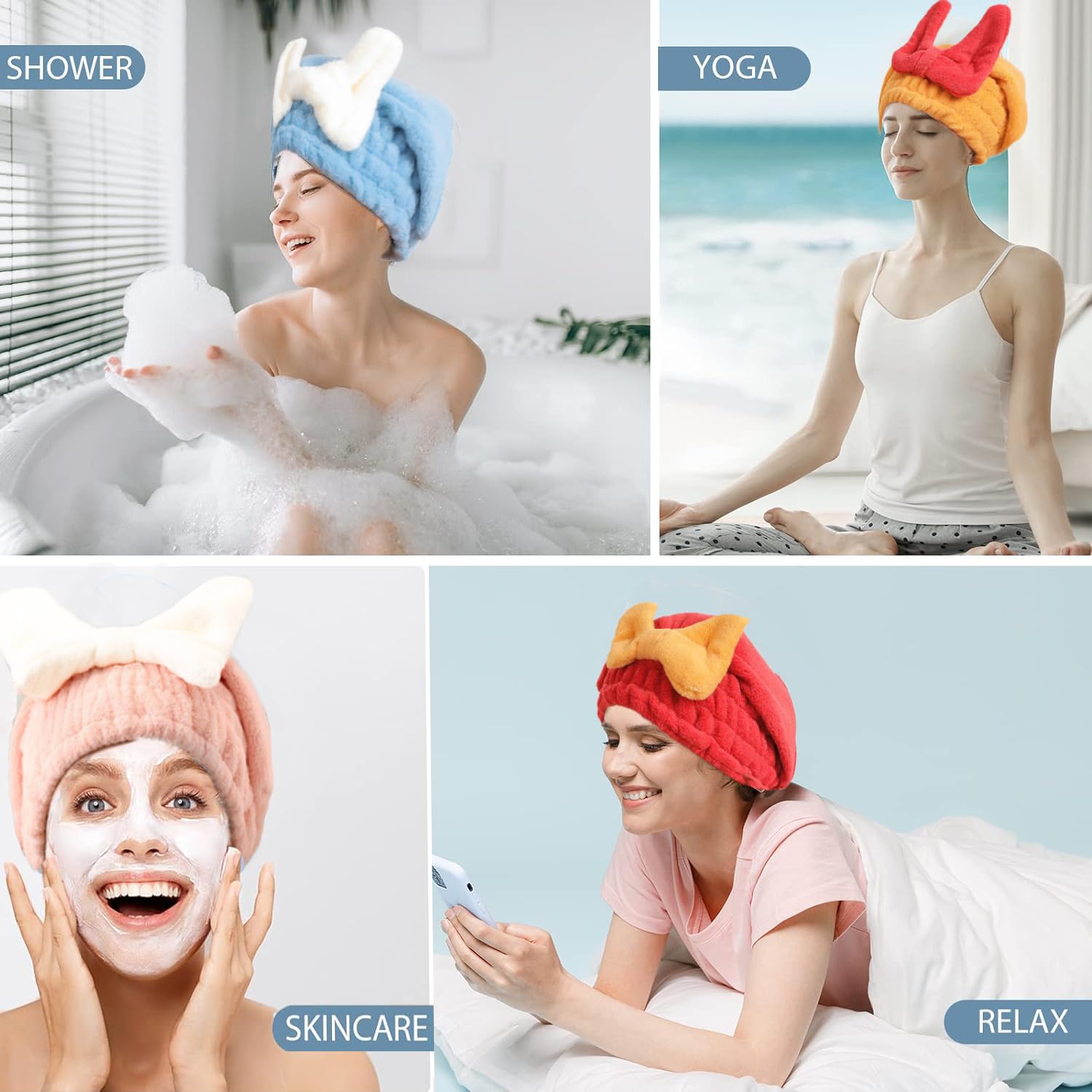 YUMINGUHC quick-dry turban-style hair wrap saves time after shower