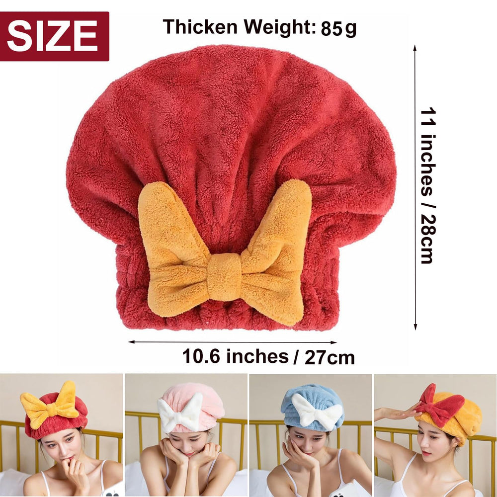 YUMINGUHC soft bow-tie hair towel adds gentle style while drying