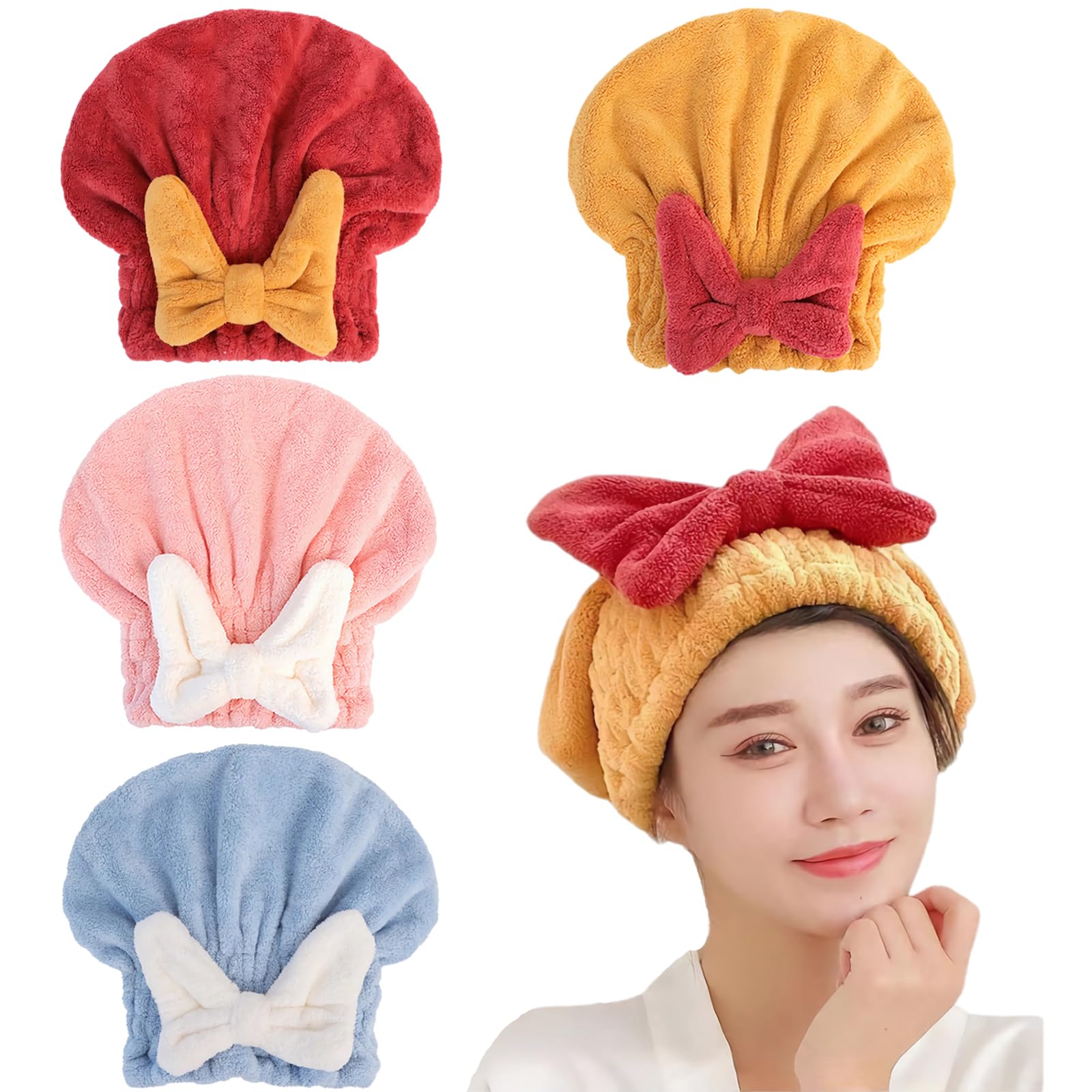 YUMINGUHC ultra-absorbent hair towel wrap drying after shower