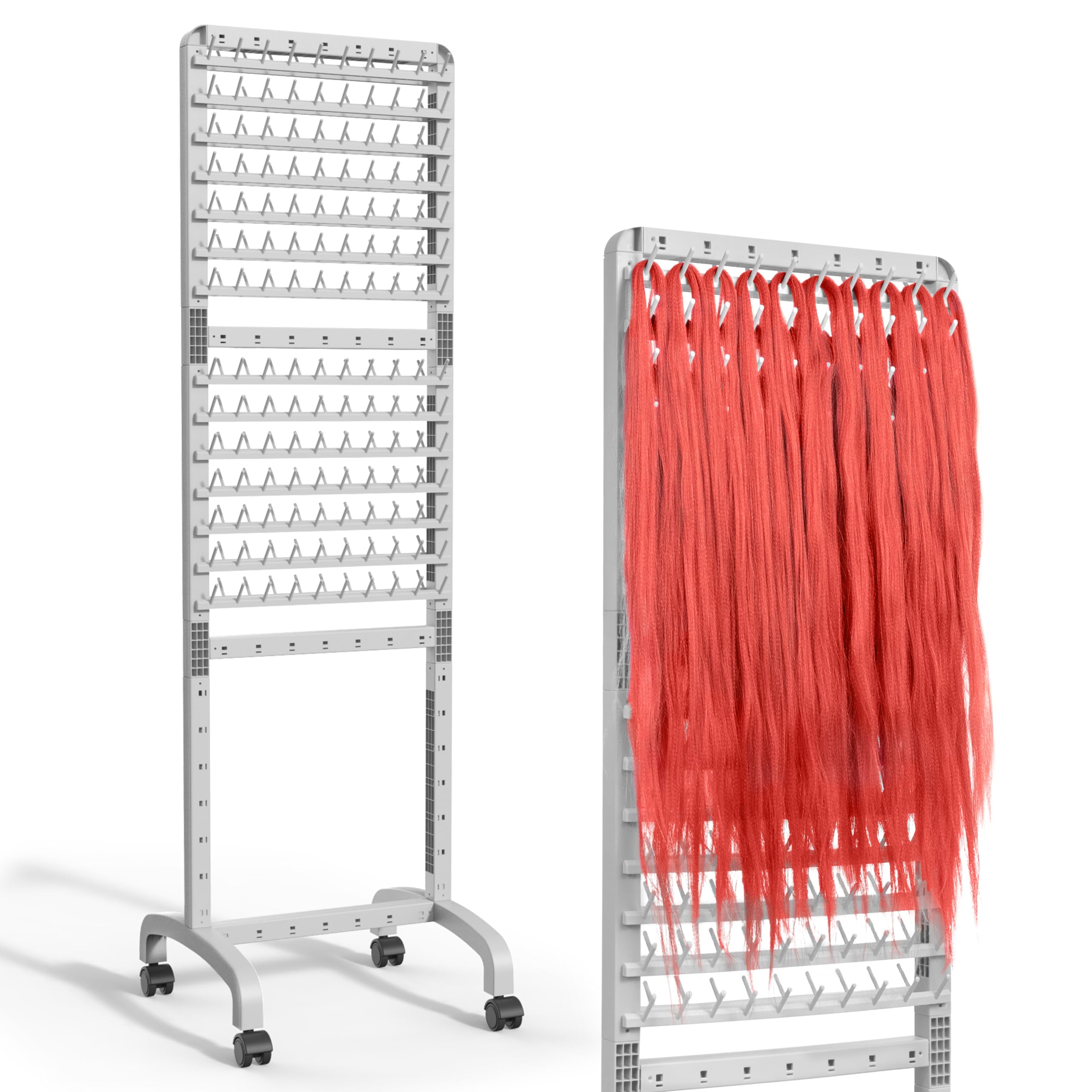 Yumkfoi 280-pegs braiding rack keeps hair organized for busy sessions.
