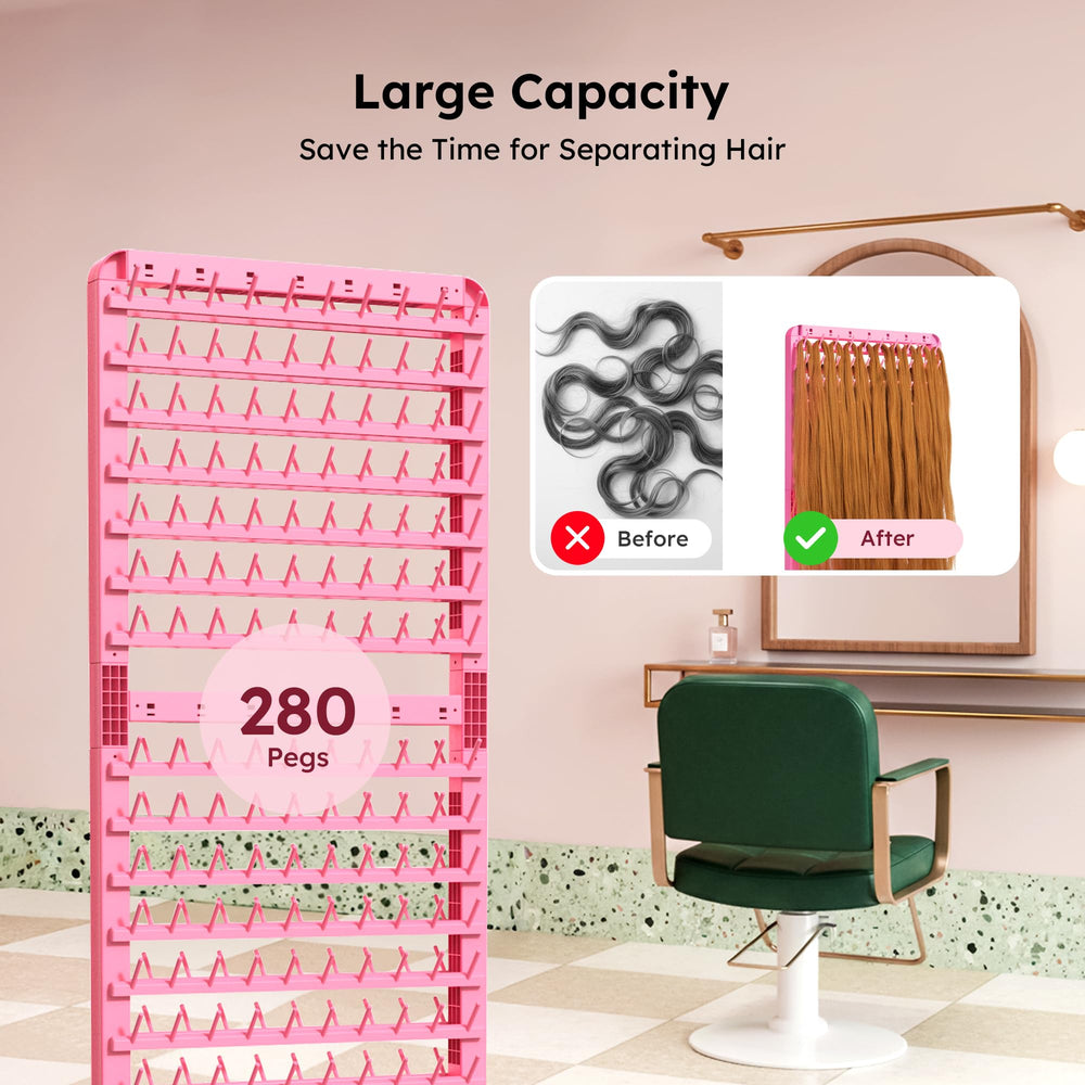 Yumkfoi two-sided braiding rack setup for flexible, efficient styling stations