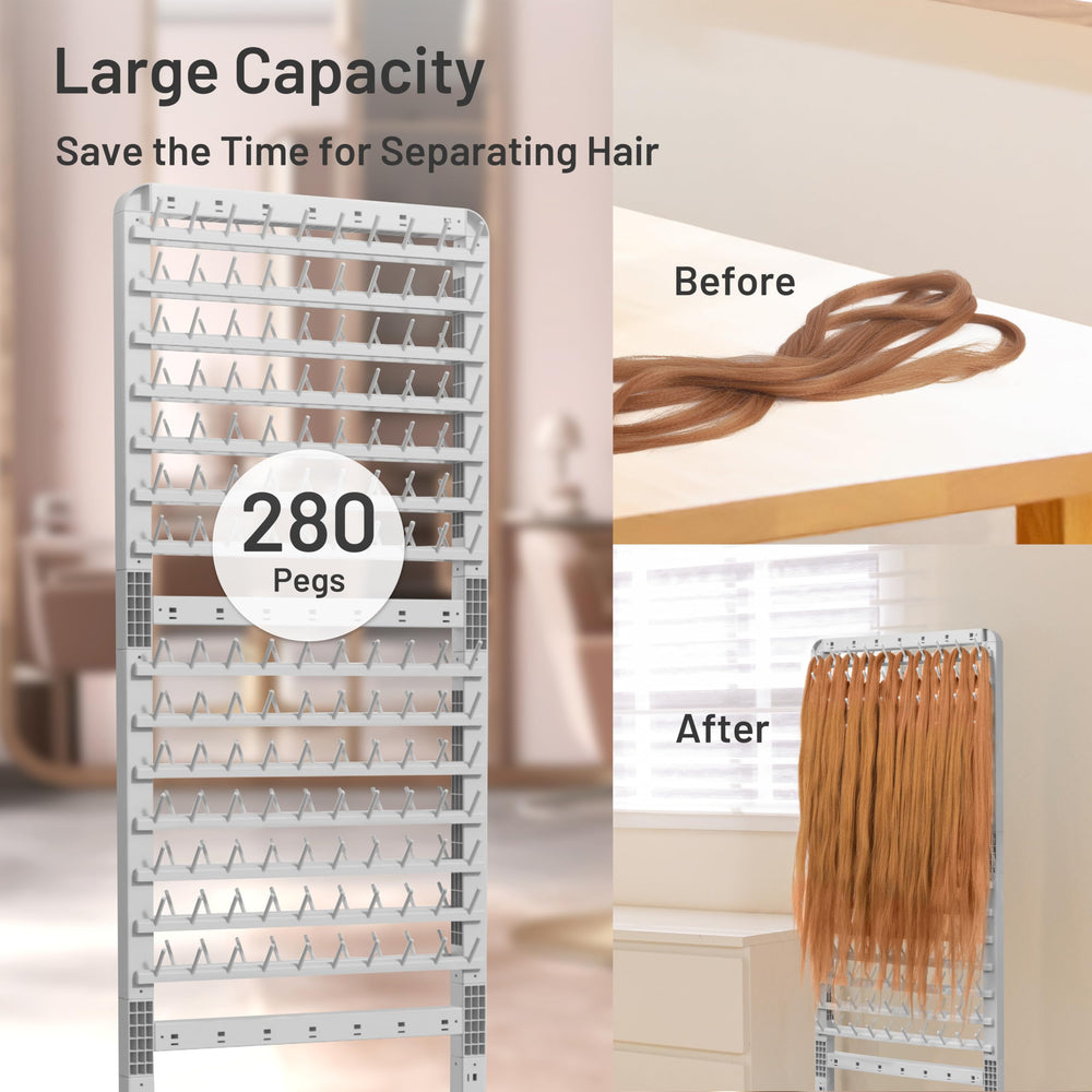 Yumkfoi braiding rack on wheels moves easily around salon.
