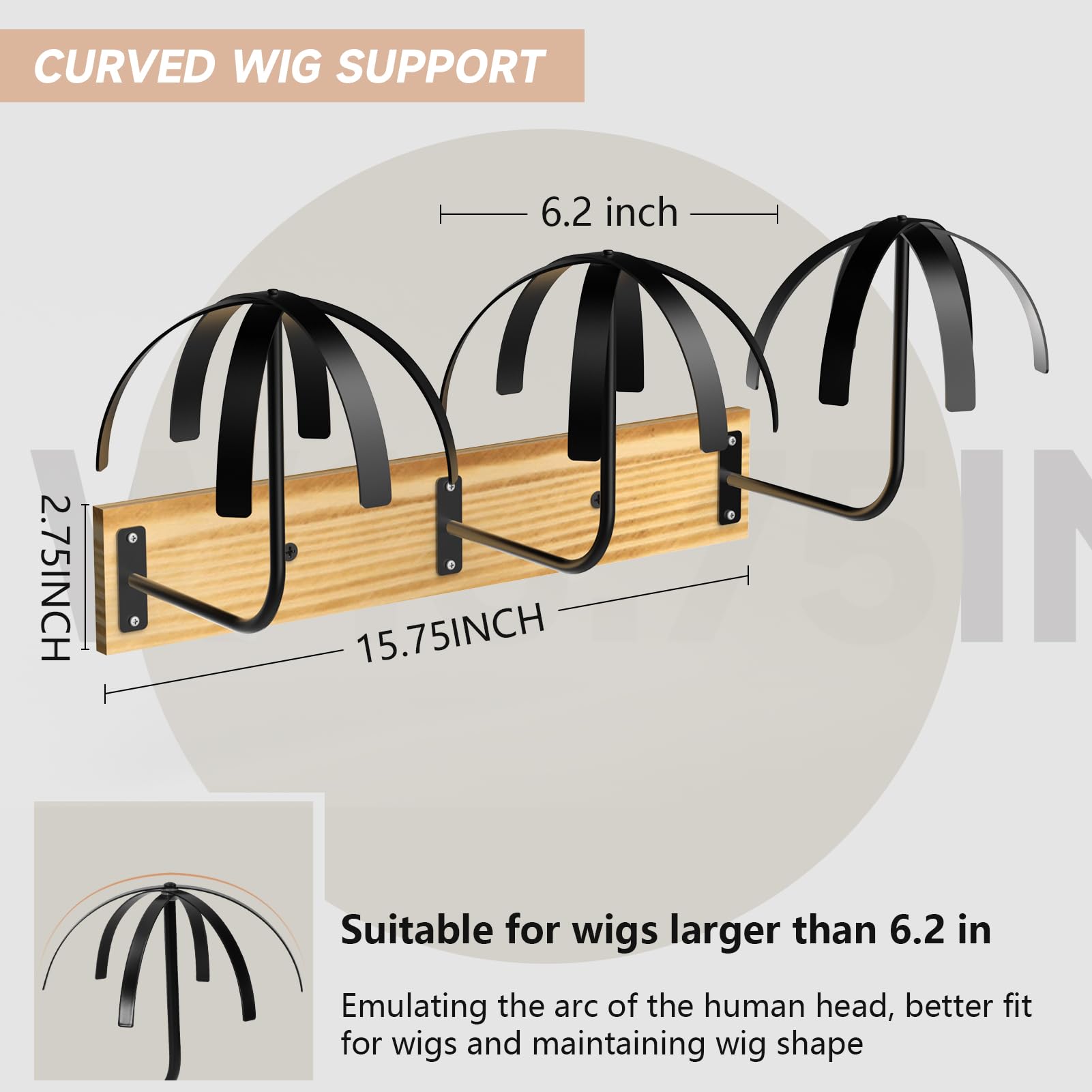 Yumkfoi six wig stands provide compact storage while maintaining wig shape.