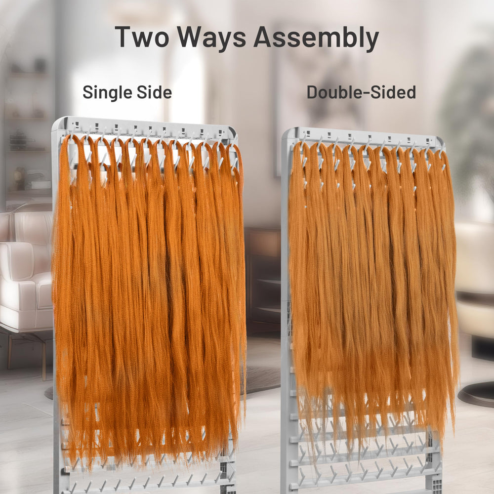 Yumkfoi two-sided braiding stand doubles workspace for faster service.
