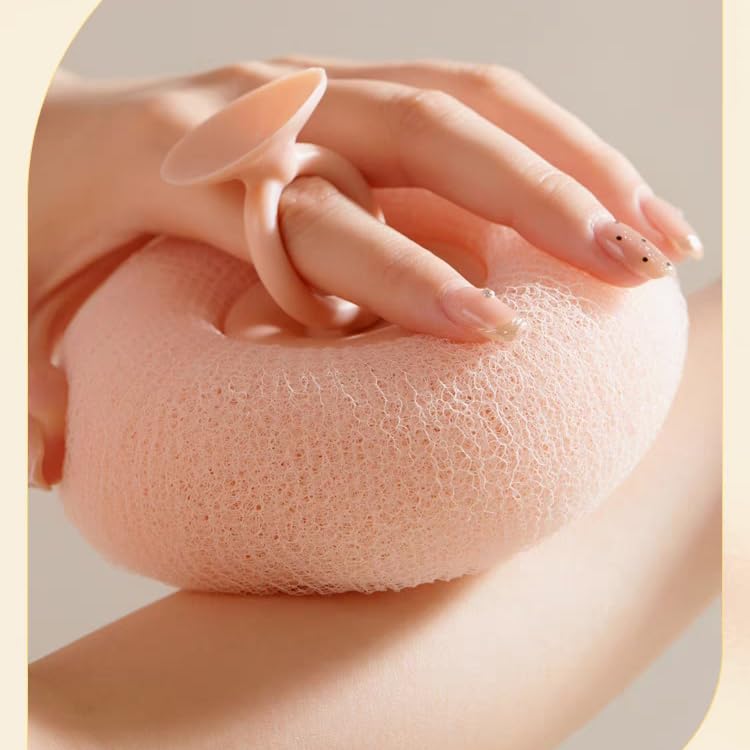 YUMMIS sunflowers 2in1 design highlights dual sponge and mesh exfoliation for refreshed skin.