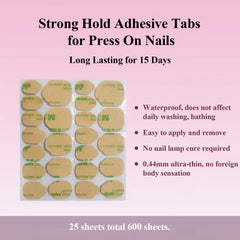 YUNEEHA Nail Adhesive Tabs features 12 sizes per sheet for versatile nail fit