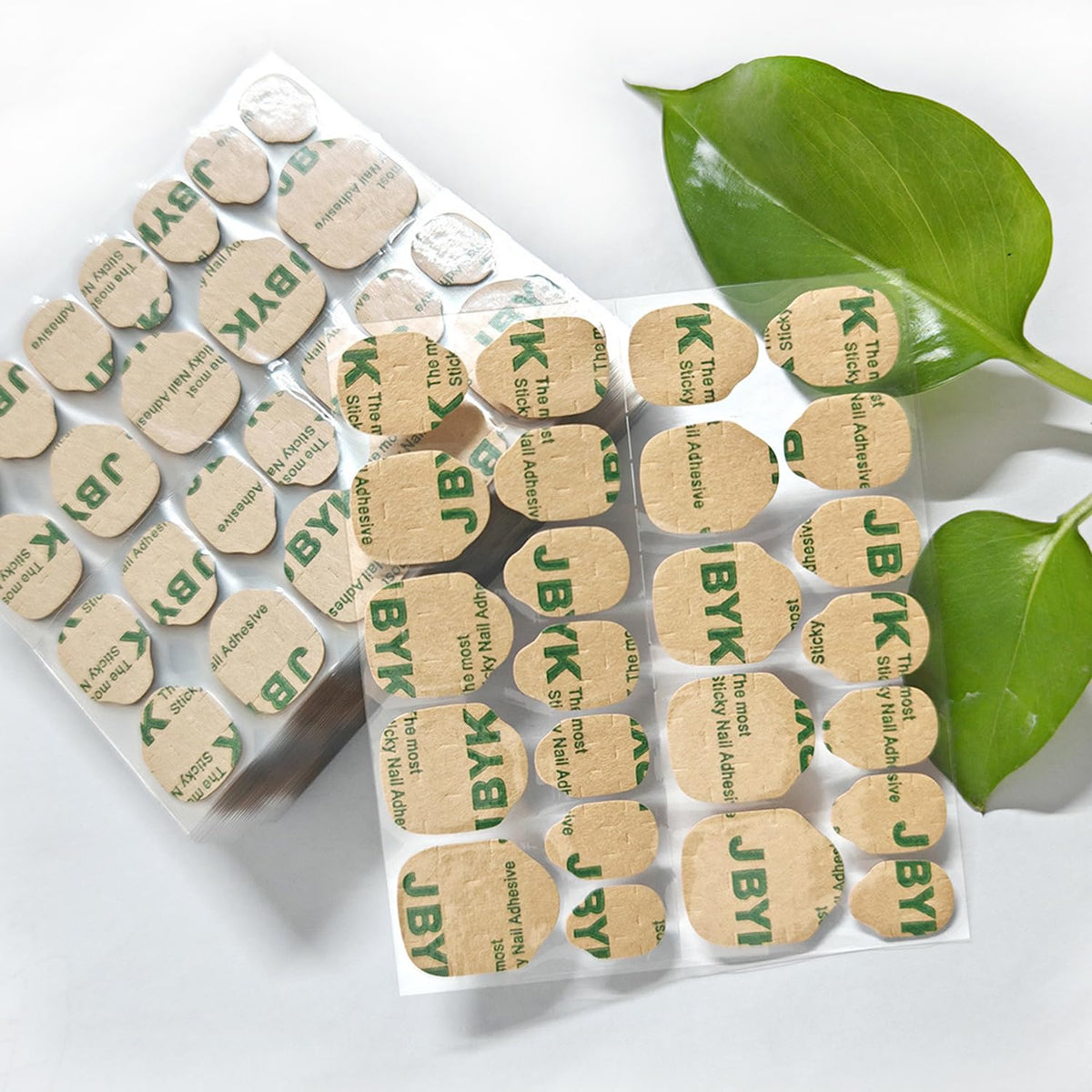 YUNEEHA Nail Adhesive Tabs kit display with 24 sheets and tools for long-lasting press-on nails
