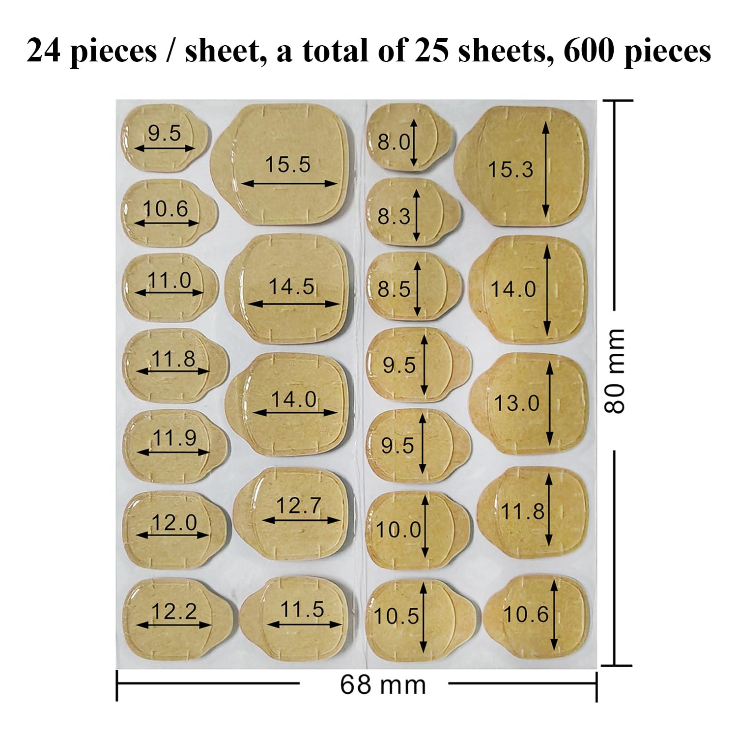 YUNEEHA Nail Adhesive Tabs sheets closeup showing ultra-sticky hold for two-week wear