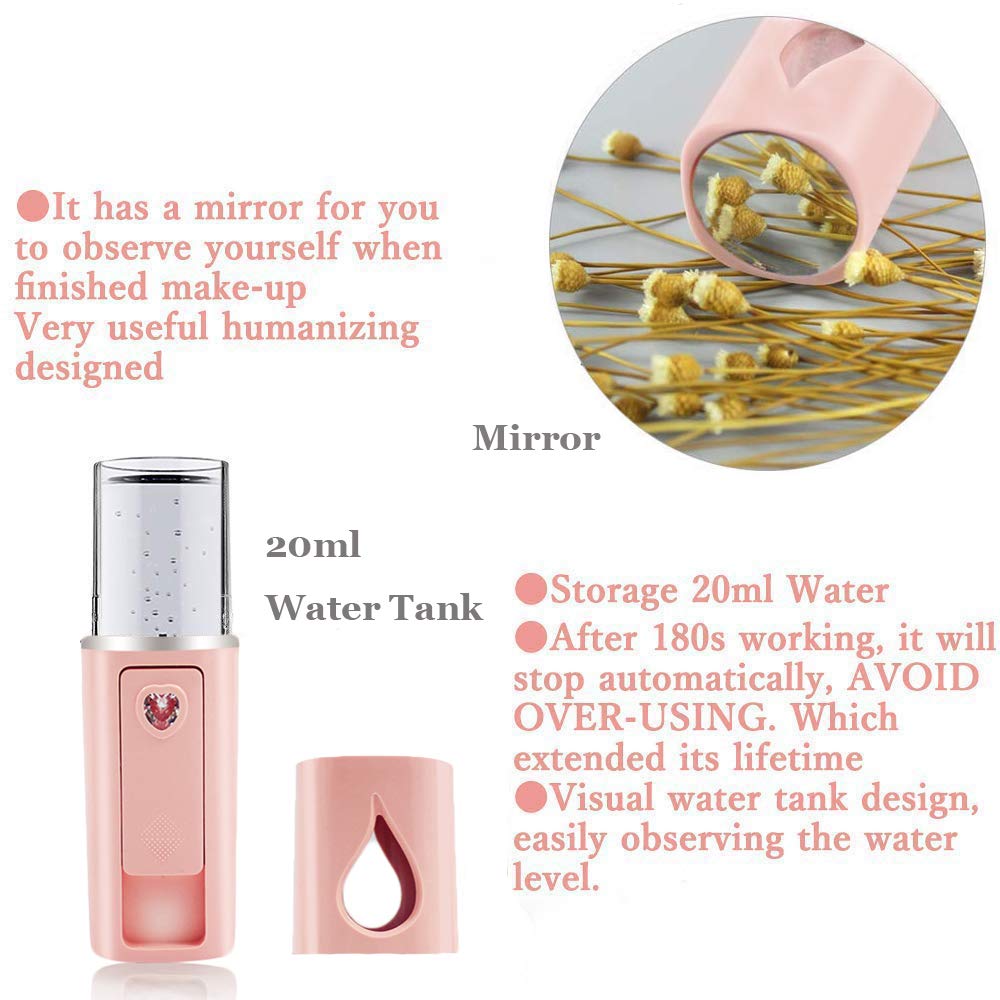 YUNYILAN 20ml visual water tank enables 8–12 mists per fill.