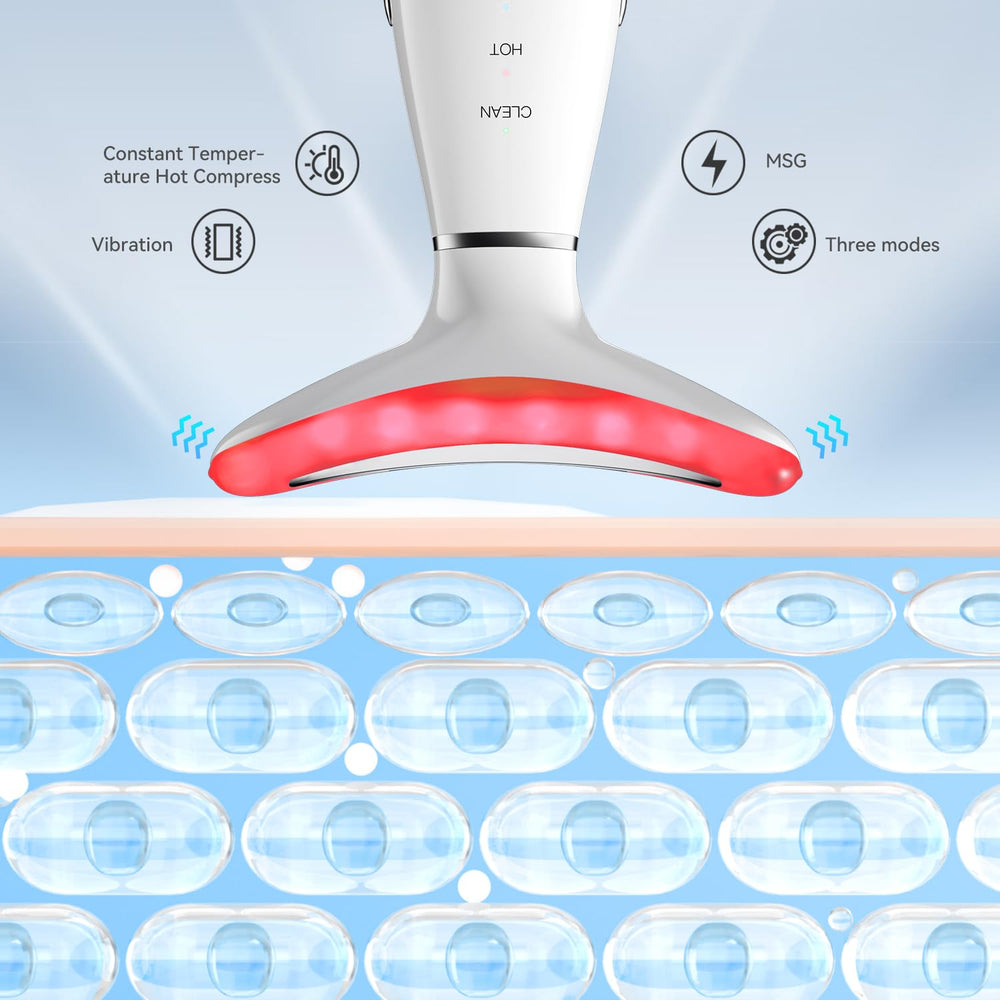 YUNRUO massager in use on face and neck for at-home care