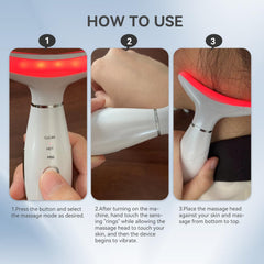 YUNRUO face massager demonstrates sculpting action on facial contours