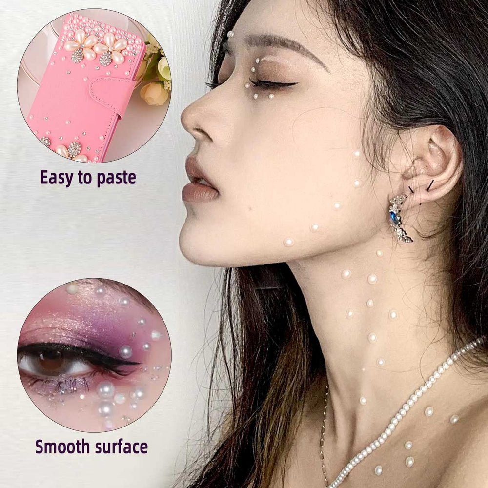 Yuntop colorful pearl gems for makeup details and beauty looks with smooth adhesion.