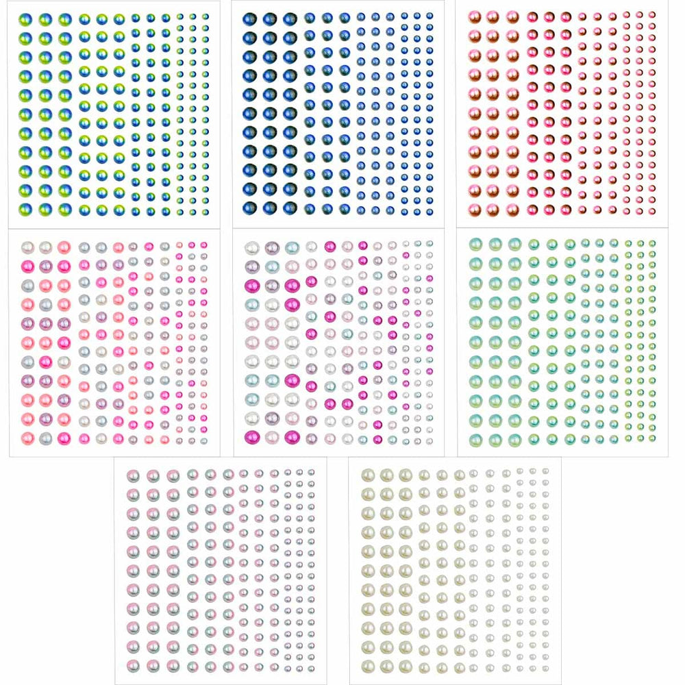 Yuntop pearl stickers colorful flat-back gems for nails with easy self-adhesive application.
