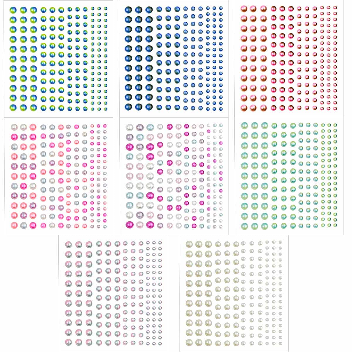 Yuntop pearl stickers colorful flat-back gems for nails with easy self-adhesive application.
