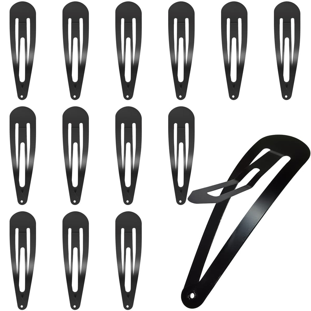Pinza Yuntop grande de metal negro para peinados diarios con agarre firme.