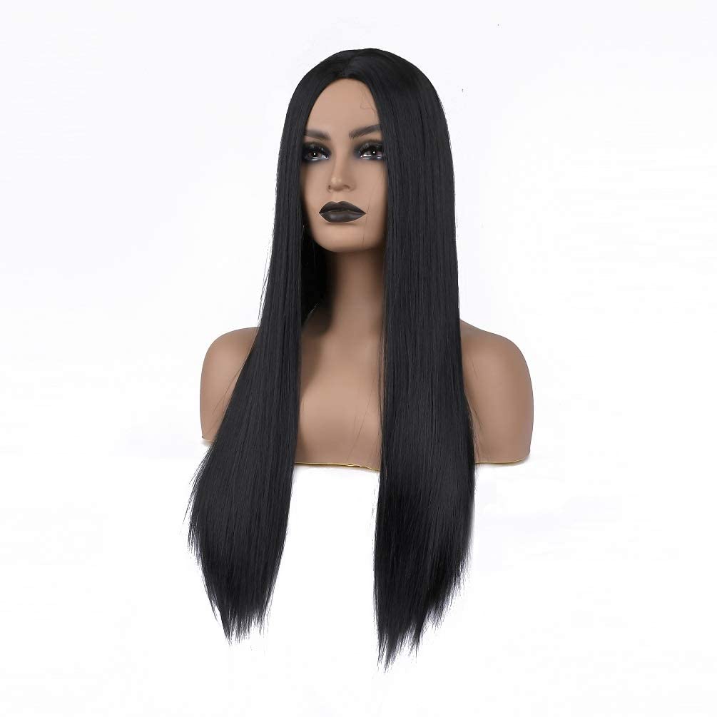 YunYan 150-density black wig offers full, natural-looking volume.