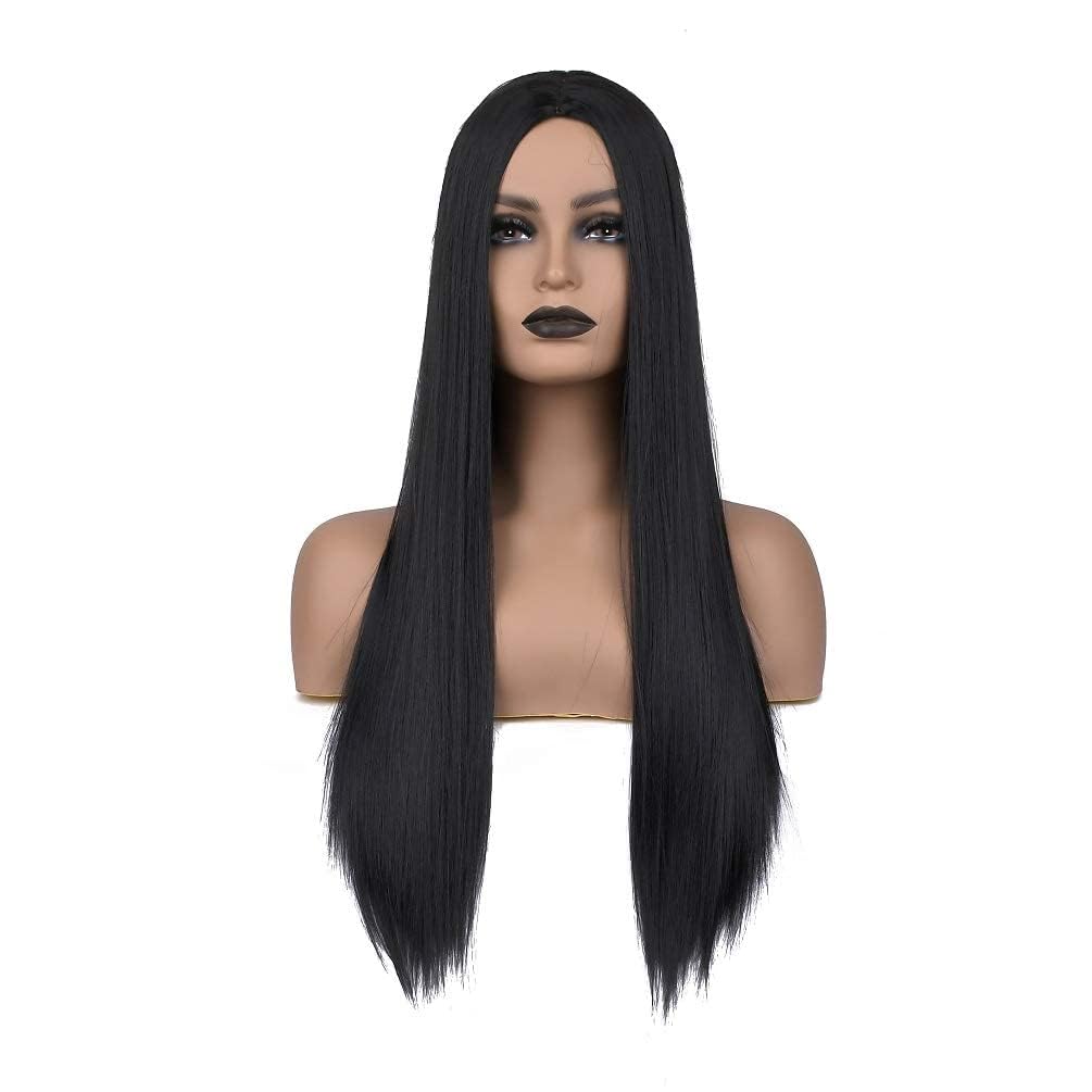 YunYan black wig long straight 26in for daily wear with natural silhouette.