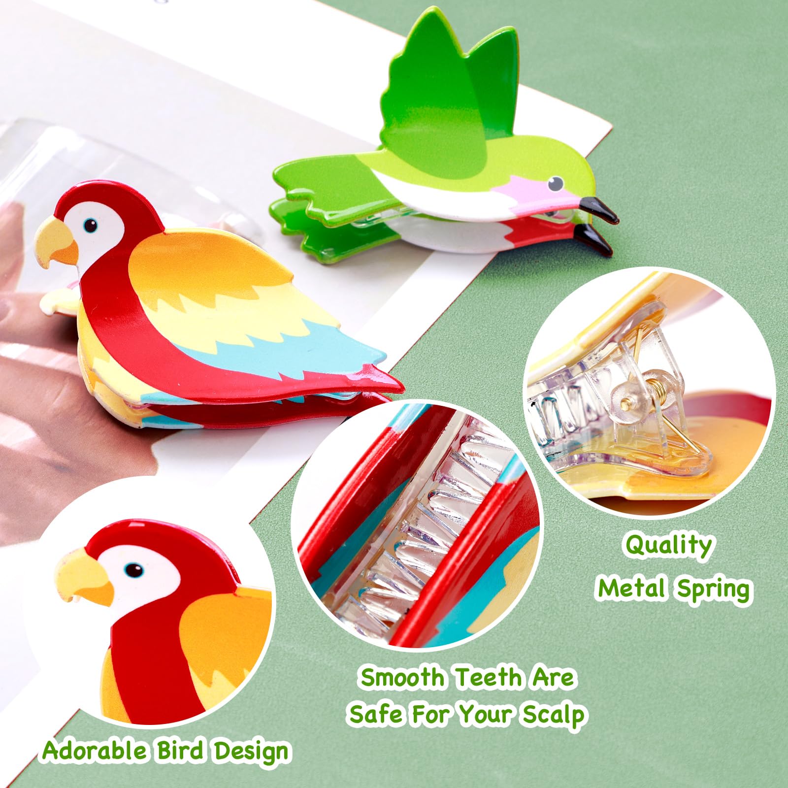 Yussti Birds Hair Clips duck design playful accents and practical hold