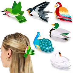 Yussti Birds Hair Clips peacock design add vibrant color and secure hold