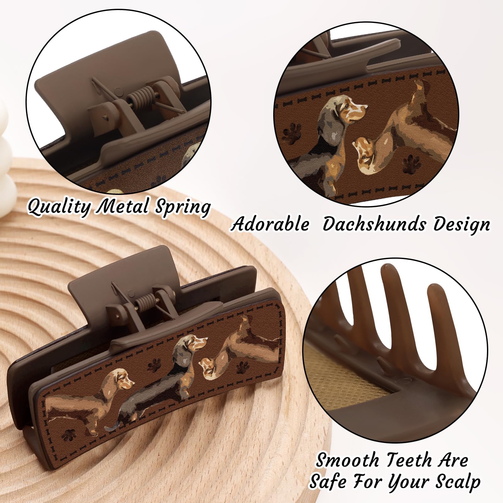 Yussti non-slip dachshund clip provides reliable hold for various hair textures.