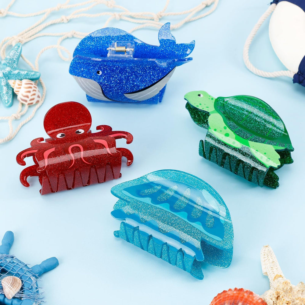 Yussti sea-animals glitter clips are ideal for casual outings and vacation styling.