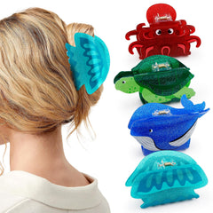 Yussti sea animals jellyfish hair clip secures thick or thin hair with ocean-inspired style.