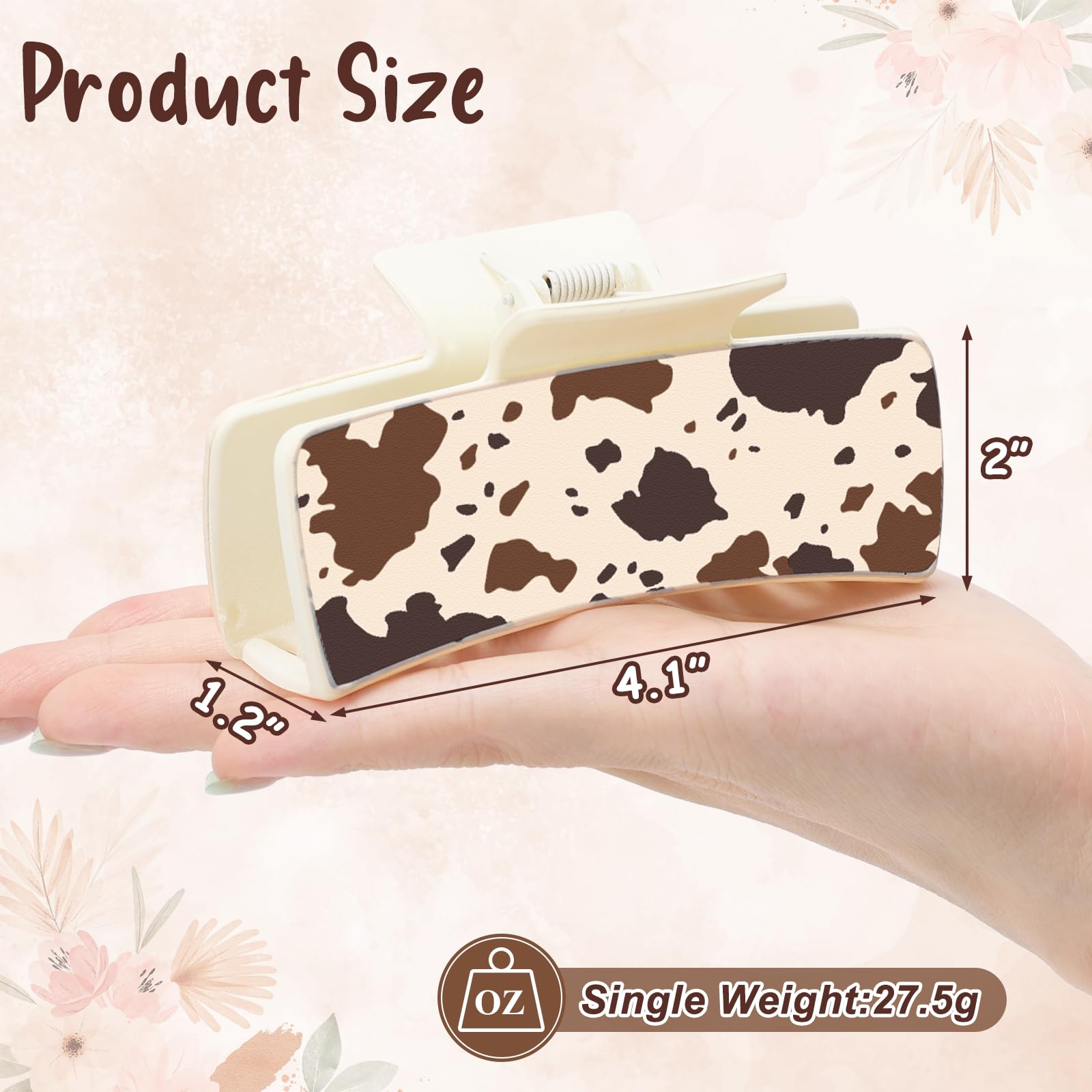 Yussti Western Leather Hair Claw Longhorn Skull design keeps hair secure during activities.