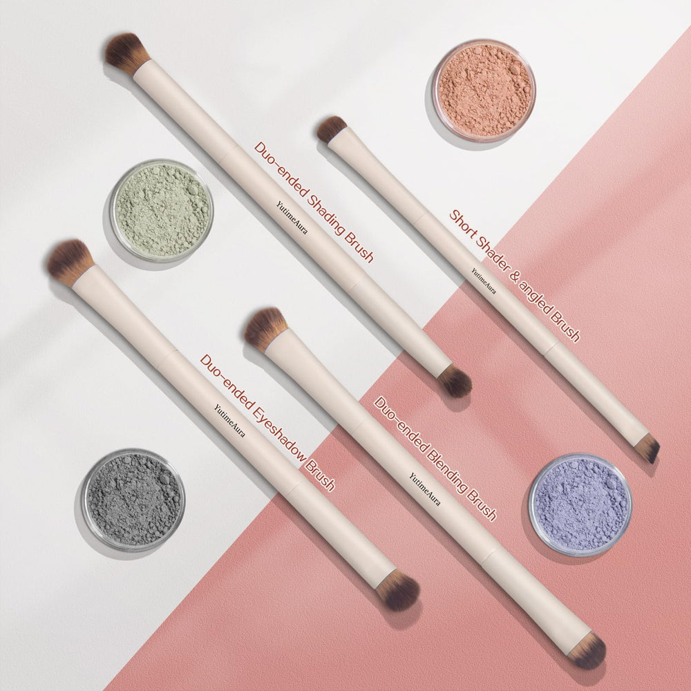 YutimeAura concealer brush closeup shows precise concealer application for an undetectable finish