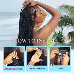 YUTU 16-inch curly boho braids close-up highlighting texture for knotless looks