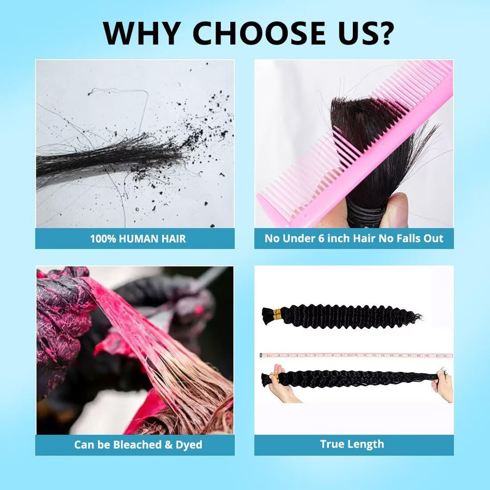 YUTU 12A deep wave bulk natural black close-up showing versatile color-match options