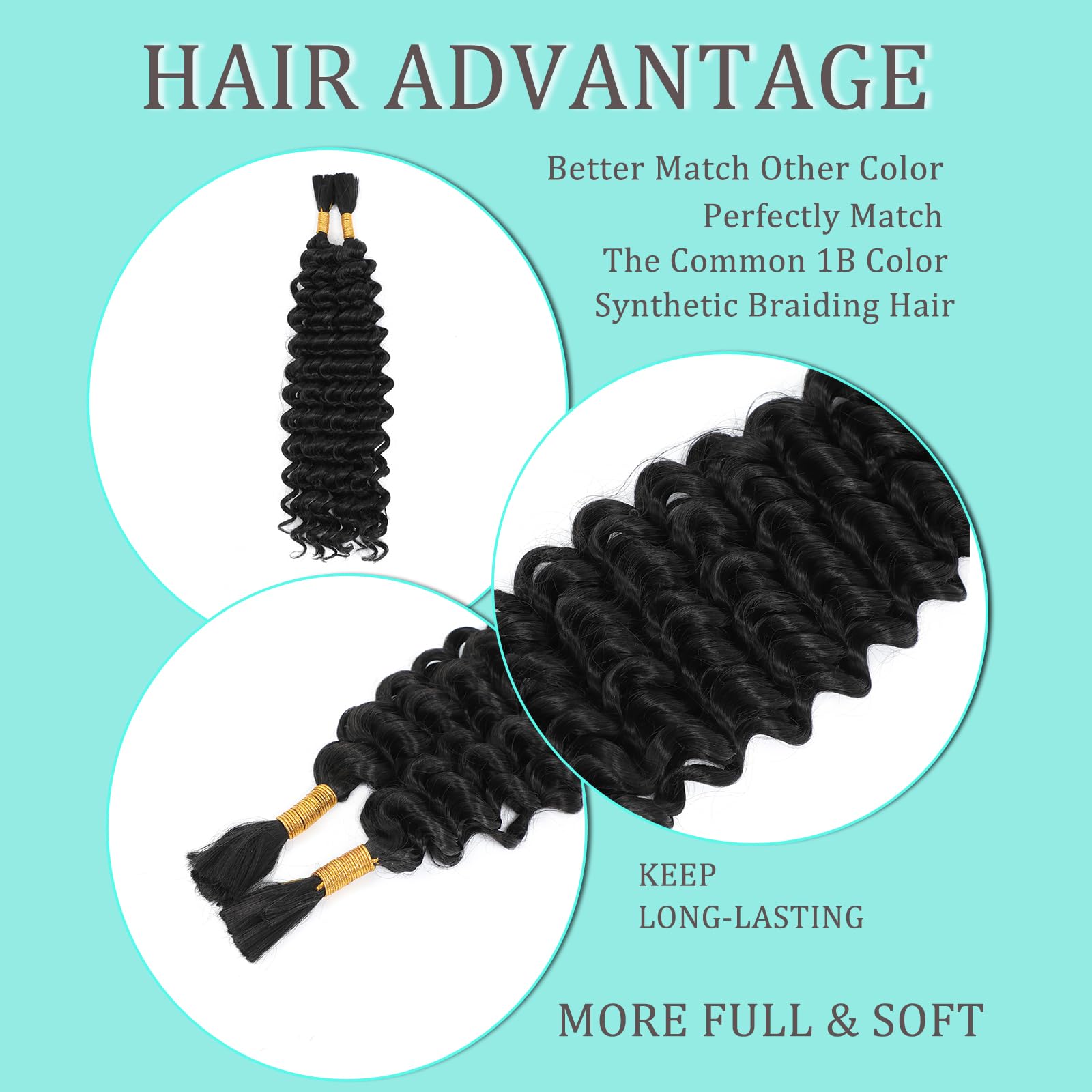 YUUYEE 20 inch bulk hair ready for DIY knotless braid styles.