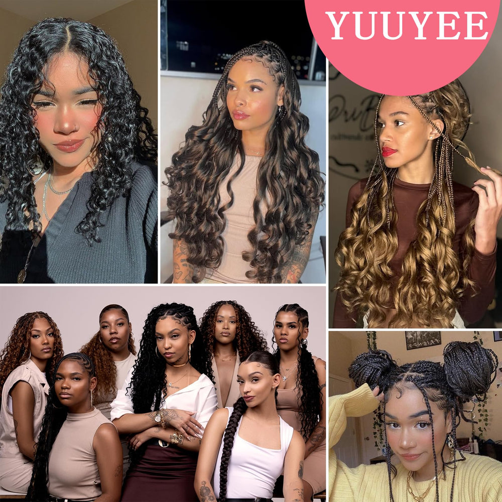 YUUYEE French Curl Hair 14-inch styled on model for versatile looks