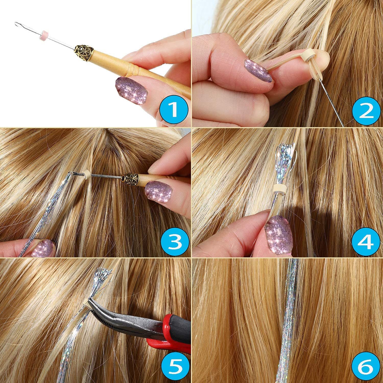 YUUYEE hair tinsel shines in light for sparkle