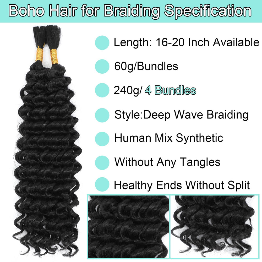 YUUYEE wet and wavy bulk hair texture showcased for braiding looks.