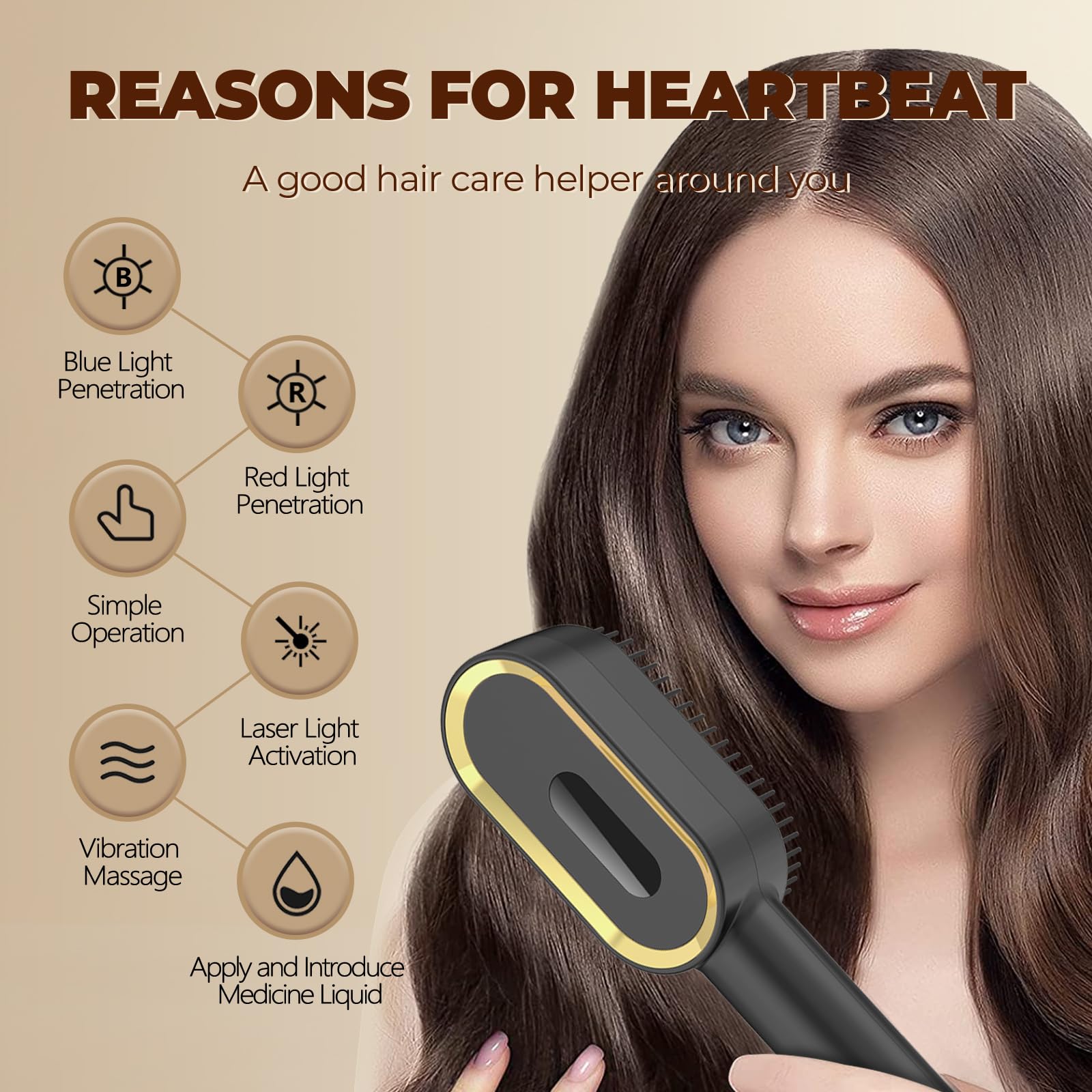 Yuxian Laser Hair Growth Comb in hands-on use for on-the-go sessions