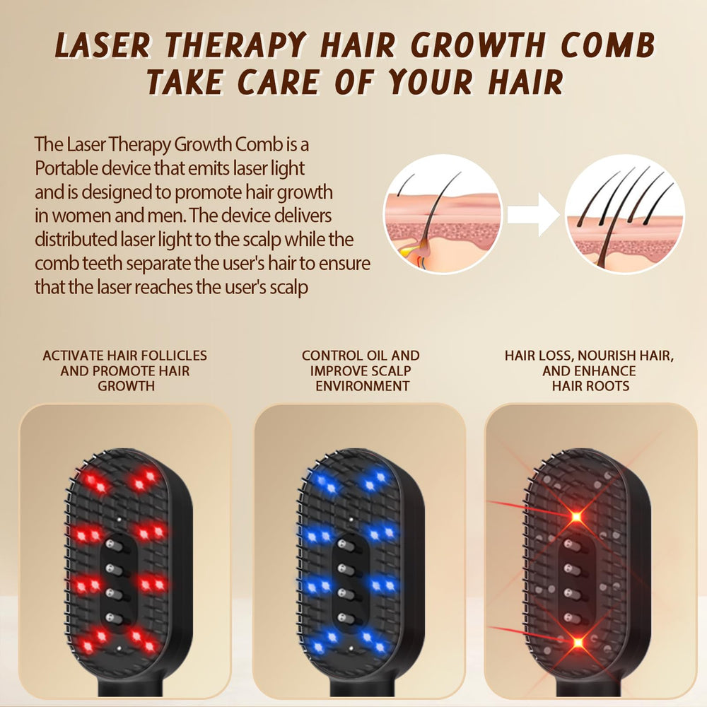 Yuxian Laser Hair Growth Comb on USB charging for travel readiness