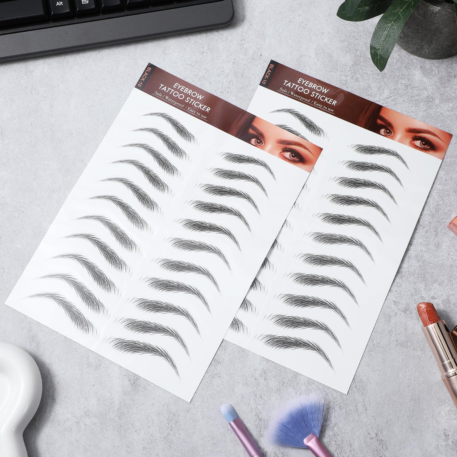 YUXIANLB 4D hairlike eyebrow tattoos highlight natural density for a confident look.